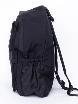 Black backpack, alternate side view Stock Photos
