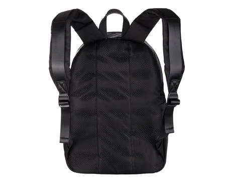 Black Backpack Back View Isolated On White Stock Photos