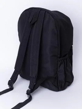 Black backpack back view with straps Stock Photos