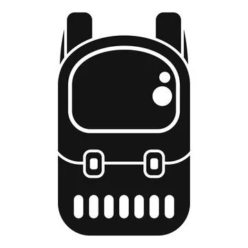 Black backpack icon representing hiking, camping and outdoor activities Stock Illustration