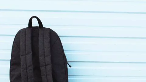 Black Backpack white background Stock Photos