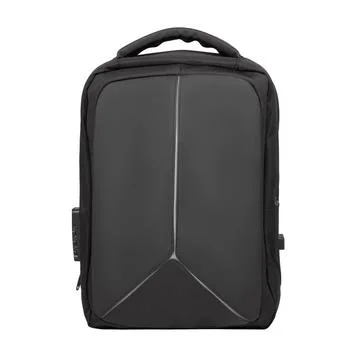 Black backpack on white background Stock Photos