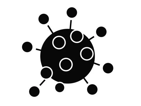 Black Bacteria icon isolated on white background. Bacteria and germs, micro.. Stock Illustration
