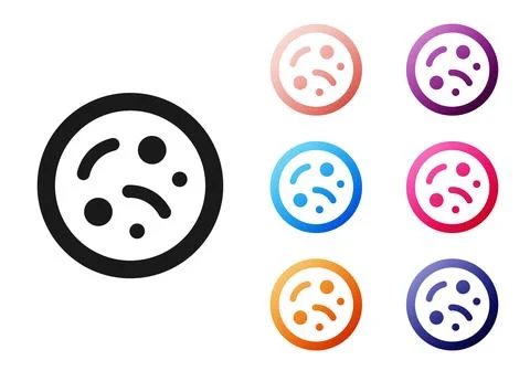 Black Bacteria icon isolated on white background. Bacteria and germs, micro.. Stock Illustration