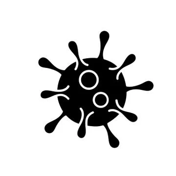 Black bacteria virus of coronavirus vector icon illustration isolated on white Stock Illustration
