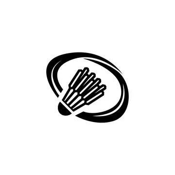 Black badminton logogram template design Illustrazione stock