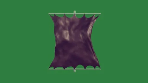 A black bag on green screen and bat hanging dress animated chromakey Video stock 335065361