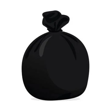 Black bag plastic waste, garbage bags plastic black, black plastic trash bag  스톡 일러스트