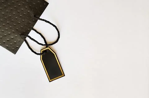 Black bag on a white background with space for text Stock Photos