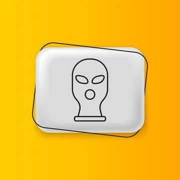 Black Balaclava icon isolated on yellow background. A piece of clothing for.. Stock Illustration
