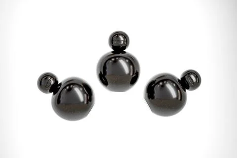 Black ball shape squeeze bottle with black flip cap mockup Stock Illustration