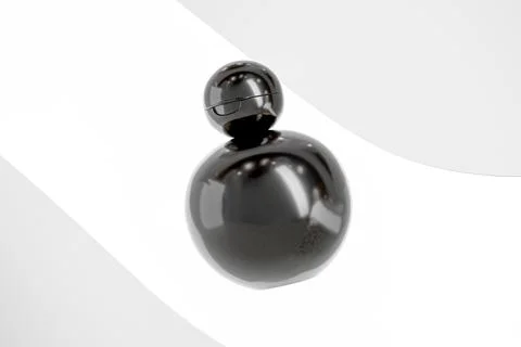 Black ball shape squeeze bottle with black flip cap mockup Stock Illustration