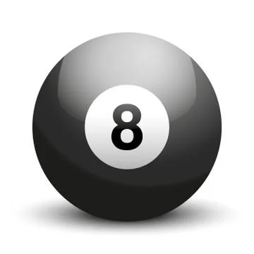 Black ball sphere for billiards Stock Illustration