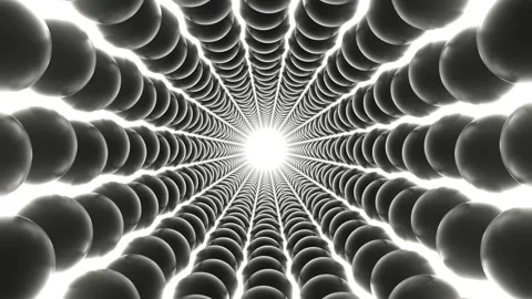 Black Ball Tunnel to The Light Background VJ Loop in 4K Video stock 263885802