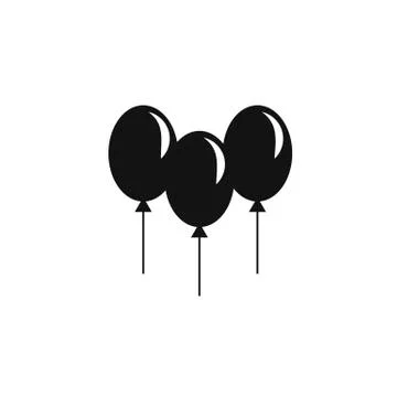 Black balloon flat Stock Illustration