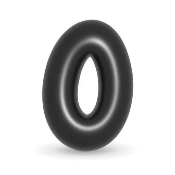 Black balloon number Zero realistic design element for events. 3d illustrat.. Illustrazione stock