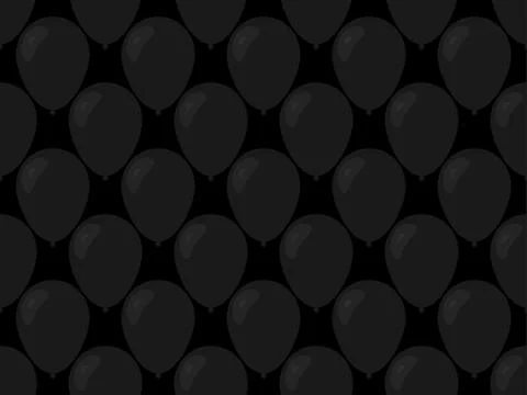Black balloons on a dark background. Black Friday seamless pattern Stock Illustration