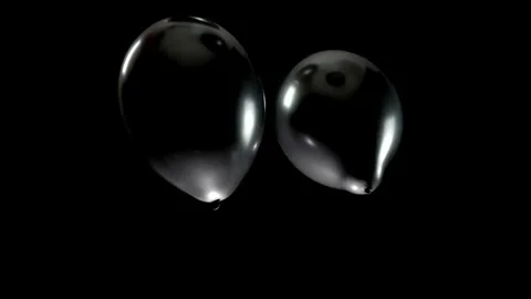 Black Balloons Falling from Top to Bottom with Seamless Background, Shining Stock Footage 303416951