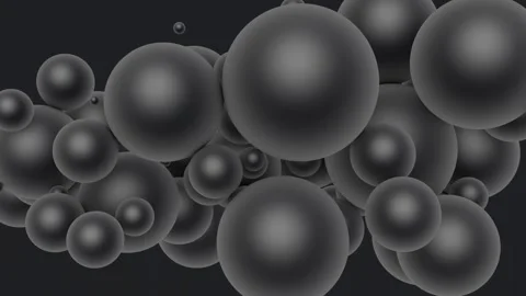 Black balloons fly up, on a black background. 3D animation. Festive background Stock Footage 253877917