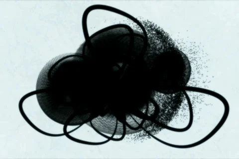 Black balls and fleurons loop Stock Footage 602312