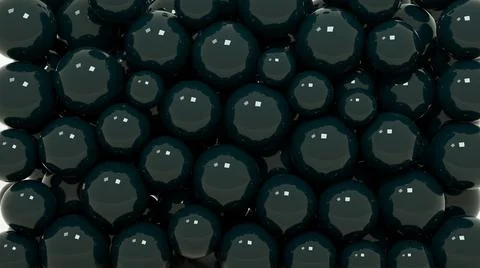 Black balls, dark bubbles, 3d drawing. 3d illustrations, objects for design. イラスト素材