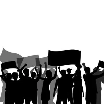 Black banner with crowd Stock Illustration