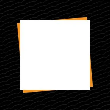 Black banner frame template white and orange area copy space, empty white pap Stock Illustration