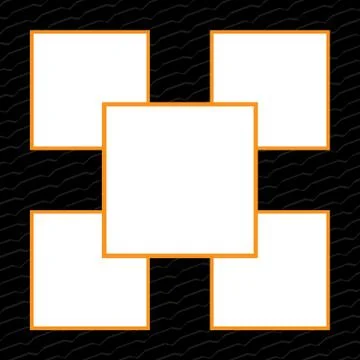 Black banner frame template white and orange area copy space, empty white pap Stock Illustration