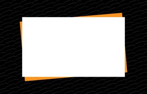 Black banner frame template white and orange area copy space, empty white pap Stock Illustration