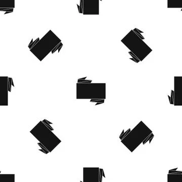 Black banner pattern seamless black Stock Illustration