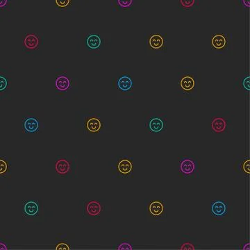 Black banner with tiny smiley Illustrazione stock