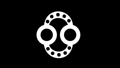 Black Banner with White Circular Chain Icon Video stock 343509859