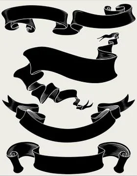 Black Banners Set Stock Illustration