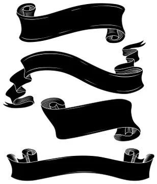 Black Banners Set Stock Illustration