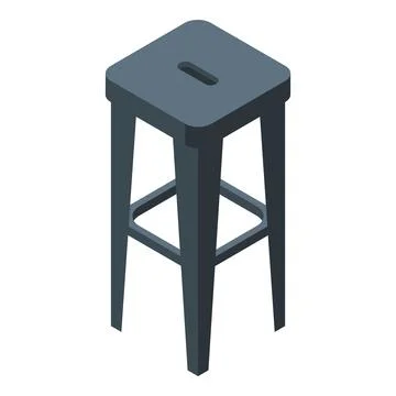 Black bar stool icon isometric vector. Modern chair Illustrazione stock