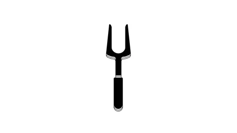 Black Barbecue fork icon isolated on white background. BBQ fork sign. Barbecue Stock Footage 233873008