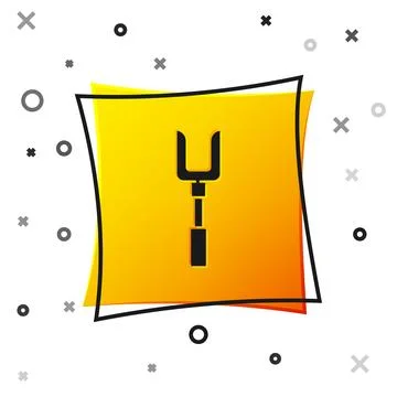 Black Barbecue fork icon isolated on white background. BBQ fork sign. Barbecu Stock Illustration