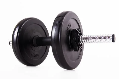 Black barbell Stock-Fotos