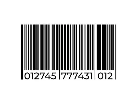 Black barcode icon. Bar code sign. Product labeling, sign for scanning in 库存插图