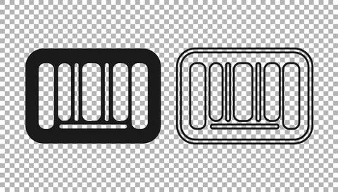 Black Barcode icon isolated on transparent background. Vector Stock Illustration