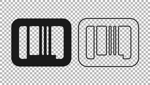 Black Barcode icon isolated on transparent background. Vector Stock Illustration