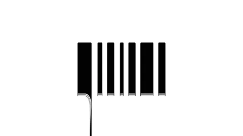 Black Barcode icon isolated on white background. 4K Video motion graphic Stock Footage 233877613