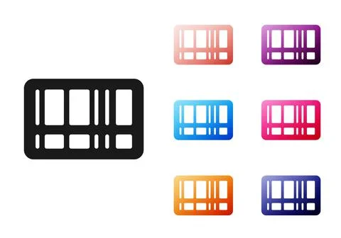 Black Barcode icon isolated on white background. Set icons colorful. Vector Stock Illustration