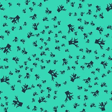 Black Bare tree icon isolated seamless pattern on green background.  Vector Stock Illustration