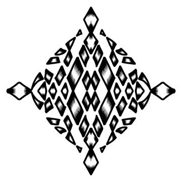 Black baroque pattern. Damask pattern element. Stock Illustration