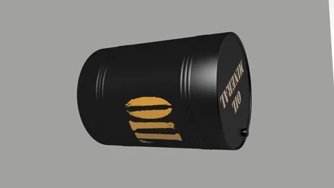 Black barrel of oil. 3D render of the group of green stacked metal biofuel drums Stock Footage 172132812