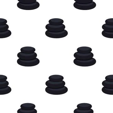 Black basalt balancing stones pattern seamless Stock Illustration