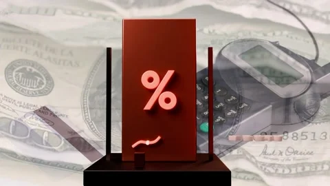 Black base appearing, red pillar rising, percent forming and graphs growing to Stock Footage 340750864
