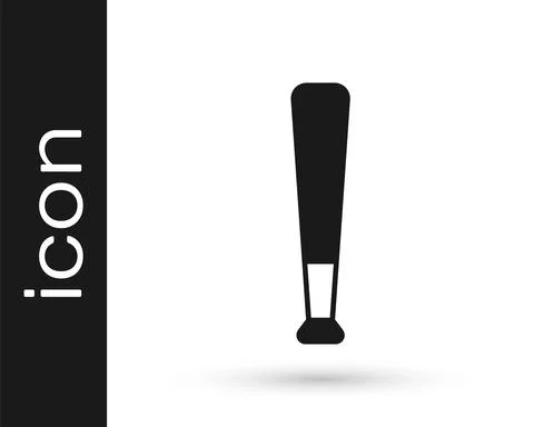 Black Baseball bat icon isolated on white background. Vector Stock Illustration