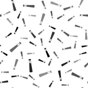 Black Baseball bat icon isolated seamless pattern on white background. Vector Stock Illustration